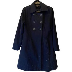 Studio 59 for and flare wool blend coat navy size large VGUC